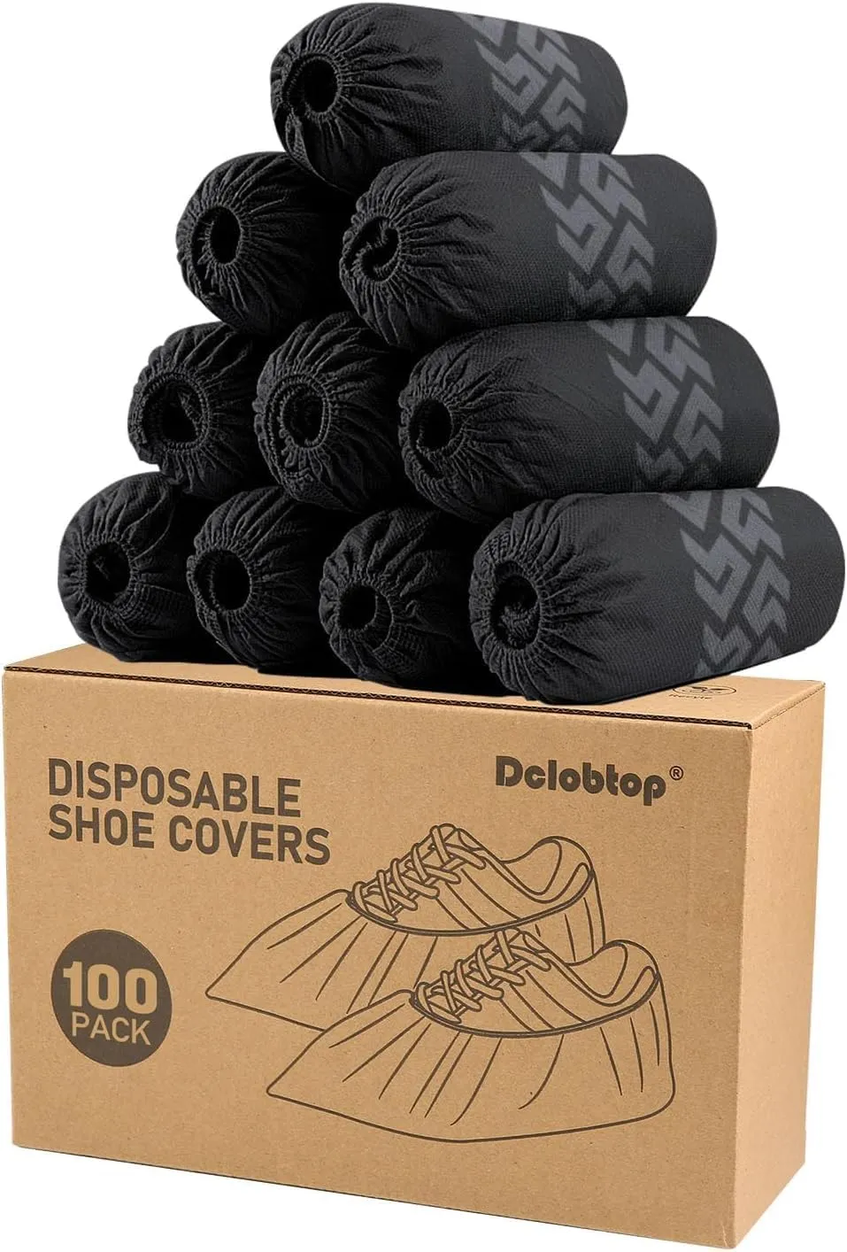 Black Recycable Shoe Covers Disposable - Recyclable Shoe Covers Disposable for Indoors, Fits Up To 11 US Men and 13 US Women Size,Recyclable Non-Woven Fabric - 100pcs
