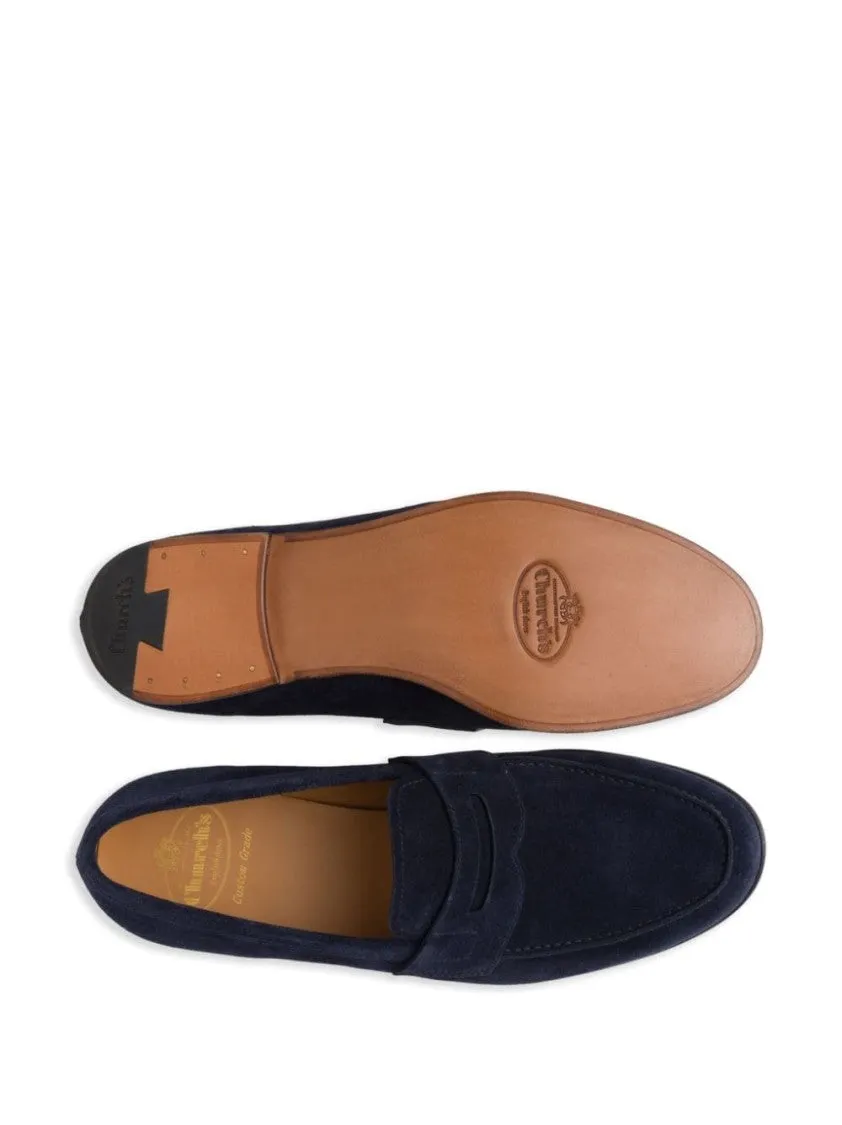 Blue Moccasins With Refined Detailing