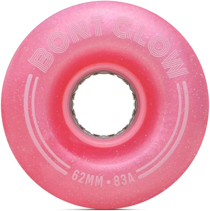 Bont Skates - Prostar Bubblegum Pink Suede Professional Roller Skates with Glow Light Up Led Wheels - Indoor and Outdoor - Roller Skate - Rollerskates