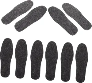 Boots Warm Insoles 5 Sets Felt Shoe Inserts for Women Men Thermal Boot Liners