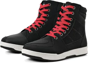 BORLENI Motorcycle Riding Shoes Road Street Motocross Protective Boots for Men, Casual Breathable Powersports Shoes Black
