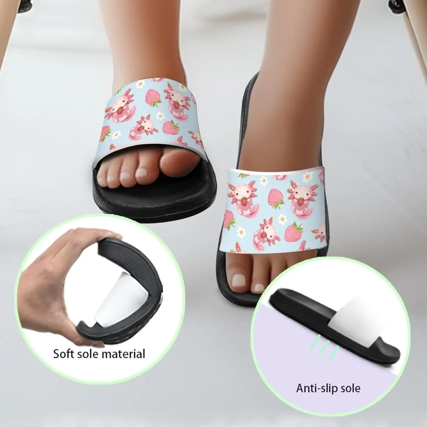 Boys Girls Slip On Slippers Cartoon Open Toe Design Comfortable Living Room Sandals for Beach Days Funny