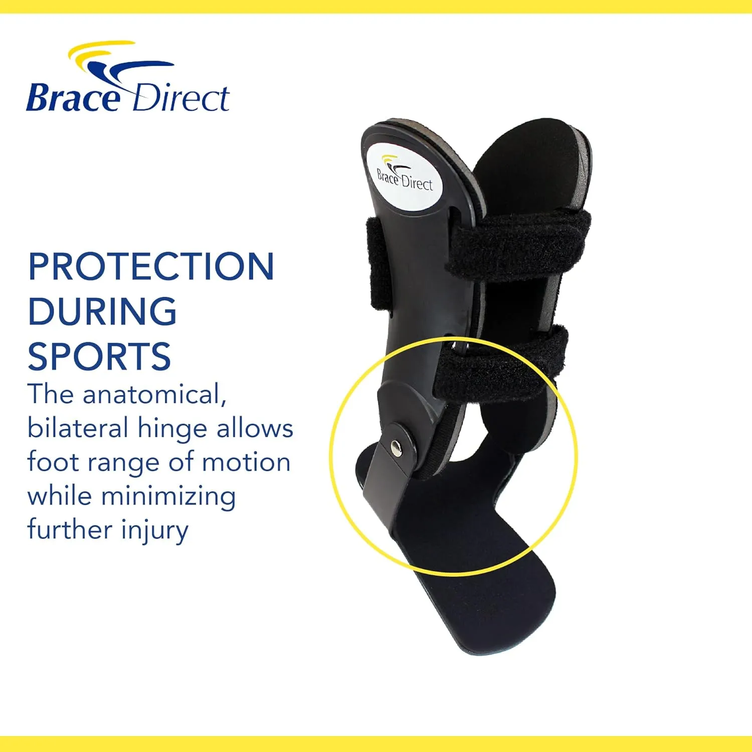Brace Direct Semi-Rigid Active Ankle Brace Stabilizer – Maximum Support for Sprains, Sports Injury Protection & Recovery (Volleyball, Basketball, Football), Right Ankle, Size L (US Shoe Men 13  /