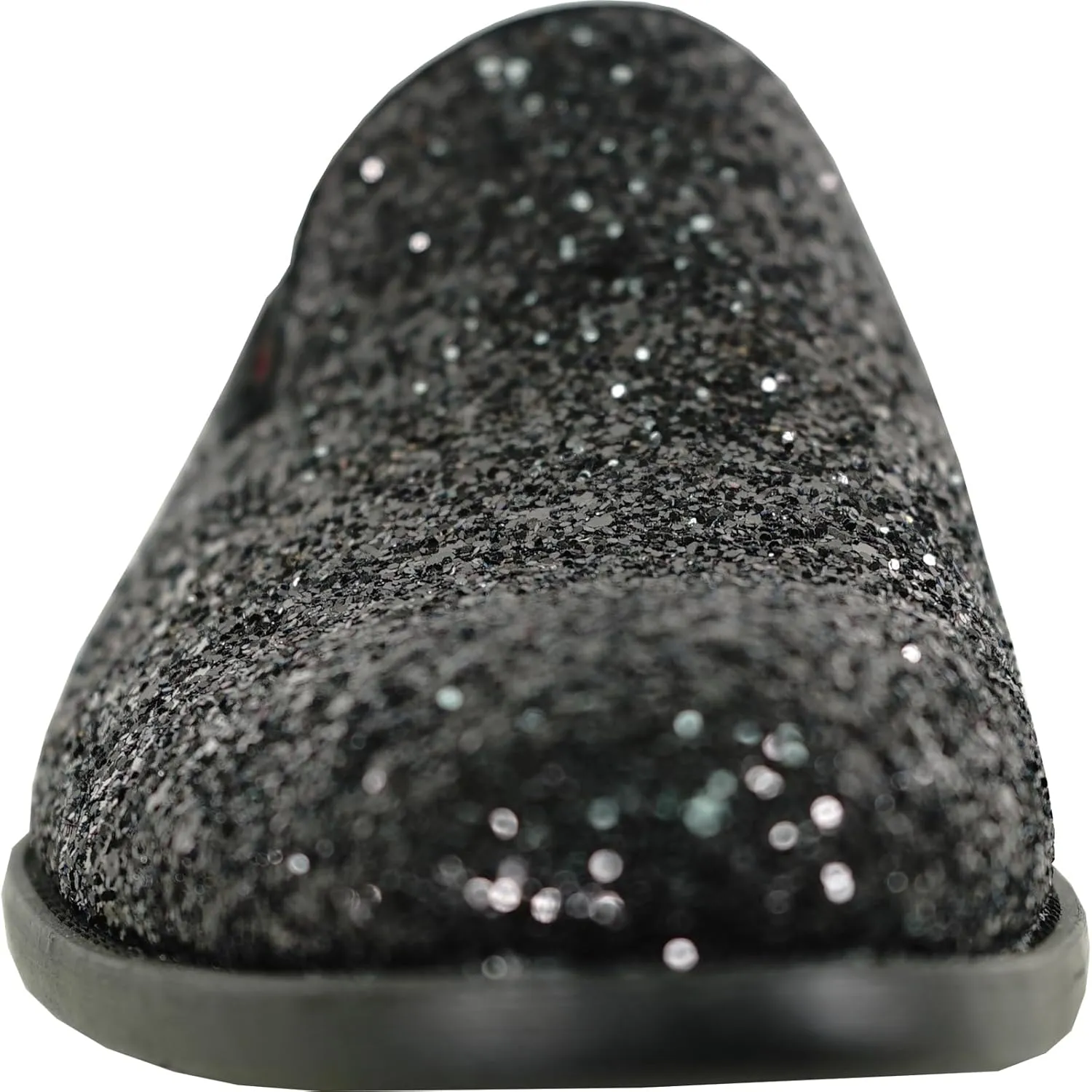 bravo! Men Dress Shoe Prom Slip on Loafer Tuxedo Shoe Classic Metallic Glitter for Wedding Prom Party Black Gold Silver