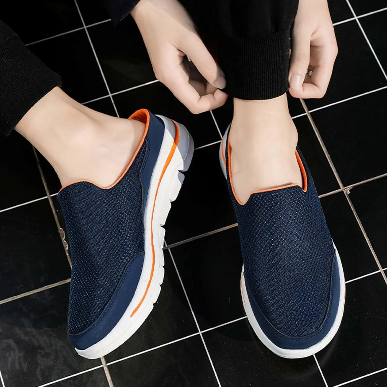 Breathable Slip on Shoes for Men Breathable Casual Comfortable Walking Sneaker Outdoor Non Slip Jogging Sneakers