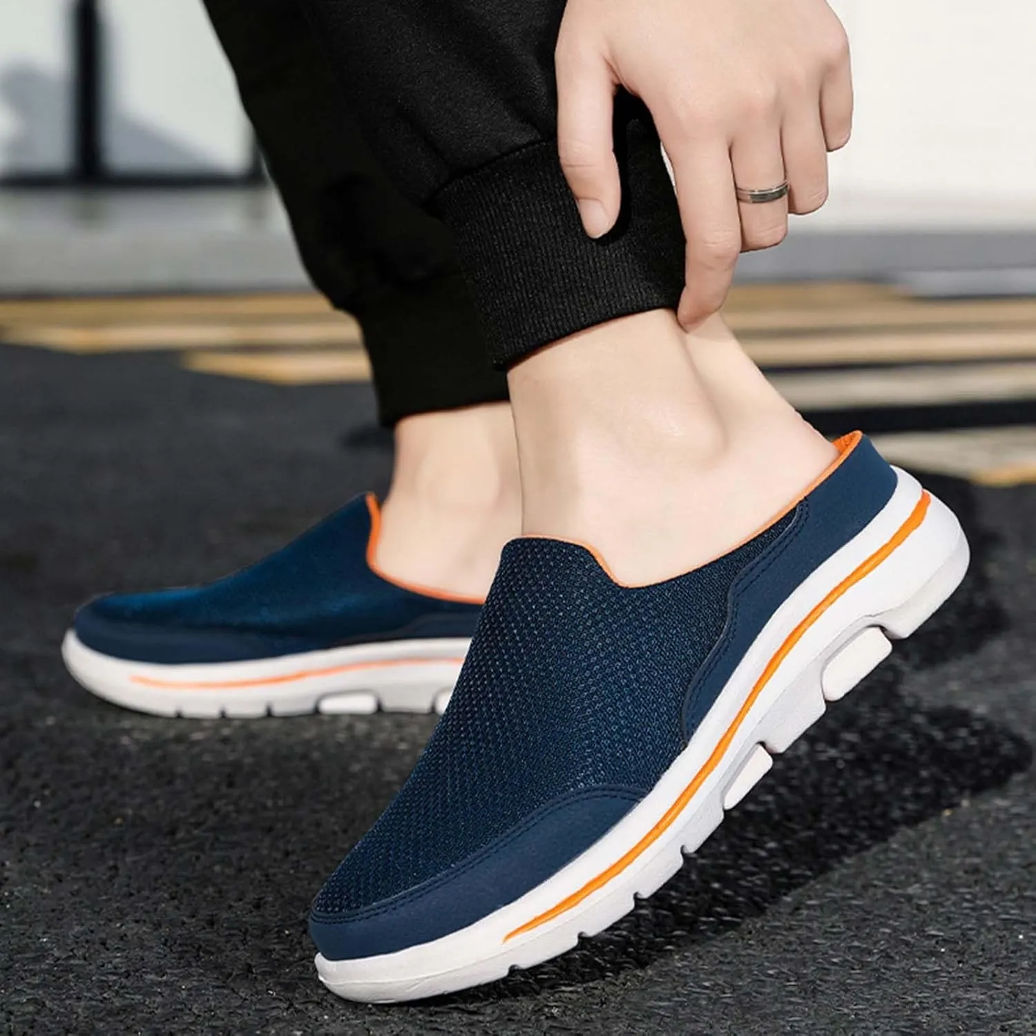 Breathable Slip on Shoes for Men Breathable Casual Comfortable Walking Sneaker Outdoor Non Slip Jogging Sneakers