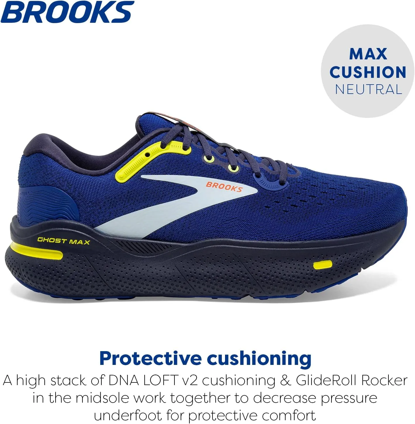 Brooks Men’s Ghost Max Cushion Neutral Running & Walking Shoe