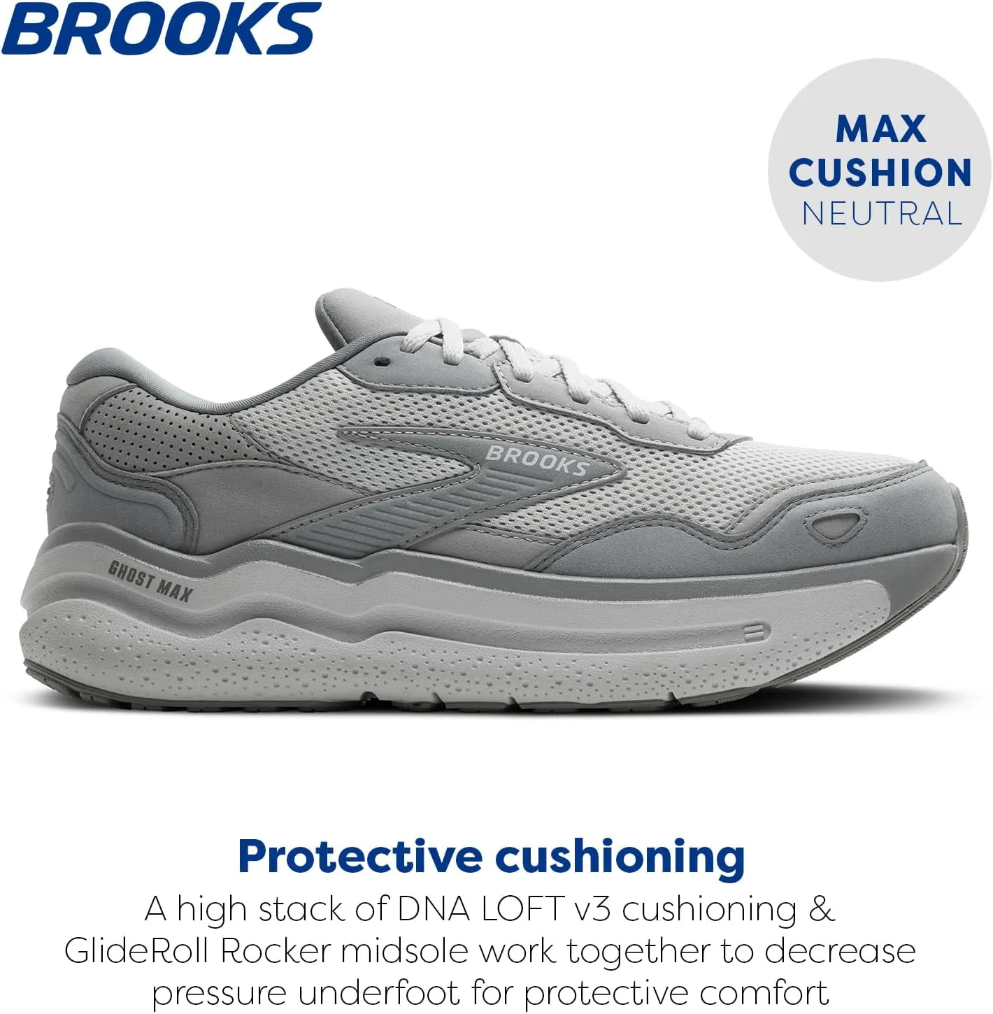 Brooks Men’s Ghost Max Suede/Leather Neutral Running & Walking Shoe