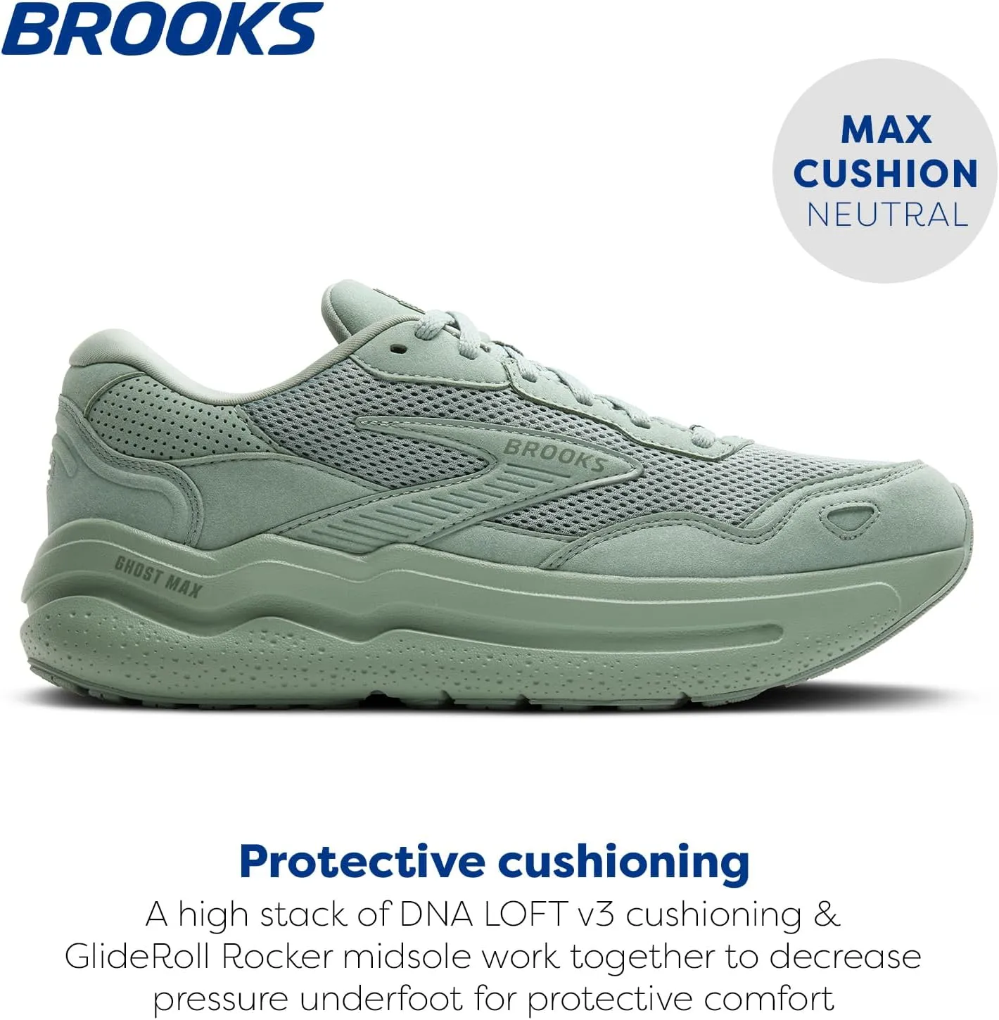 Brooks Men’s Ghost Max Suede/Leather Neutral Running & Walking Shoe