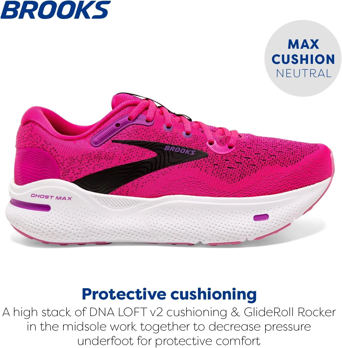 Brooks Women’s Ghost Max Cushion Neutral Running & Walking Shoe