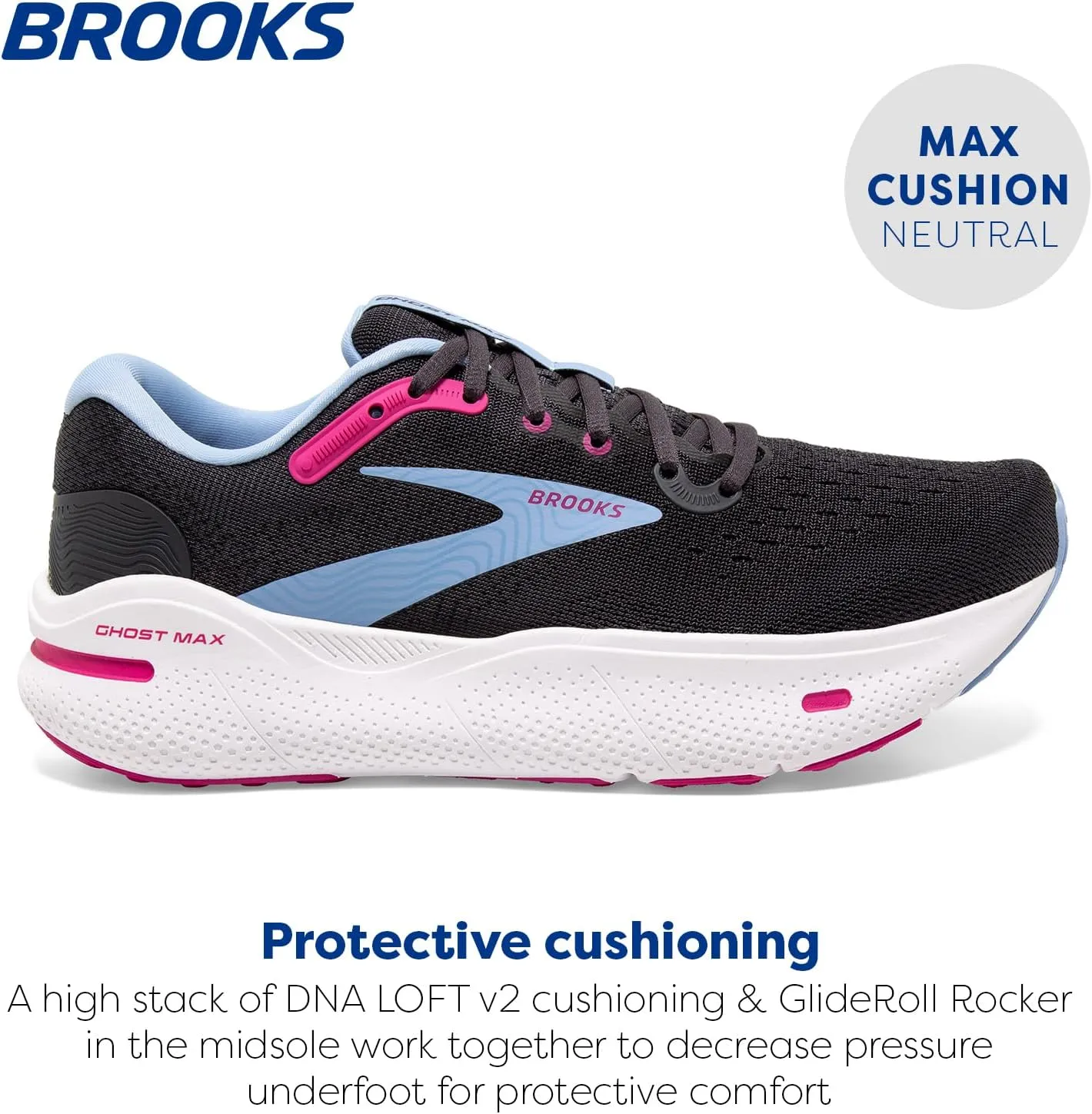 Brooks Women’s Ghost Max Cushion Neutral Running & Walking Shoe
