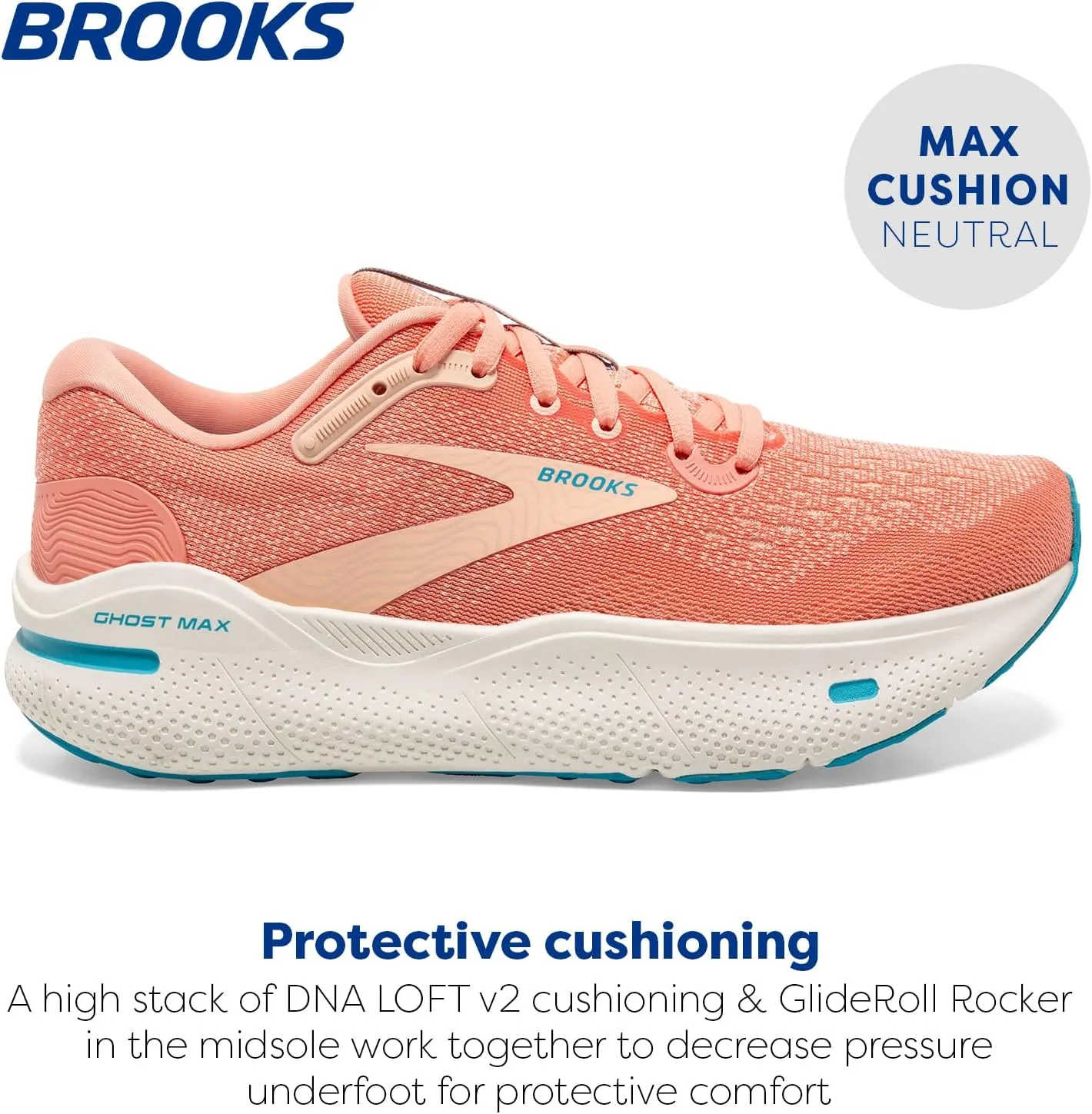 Brooks Women’s Ghost Max Cushion Neutral Running & Walking Shoe