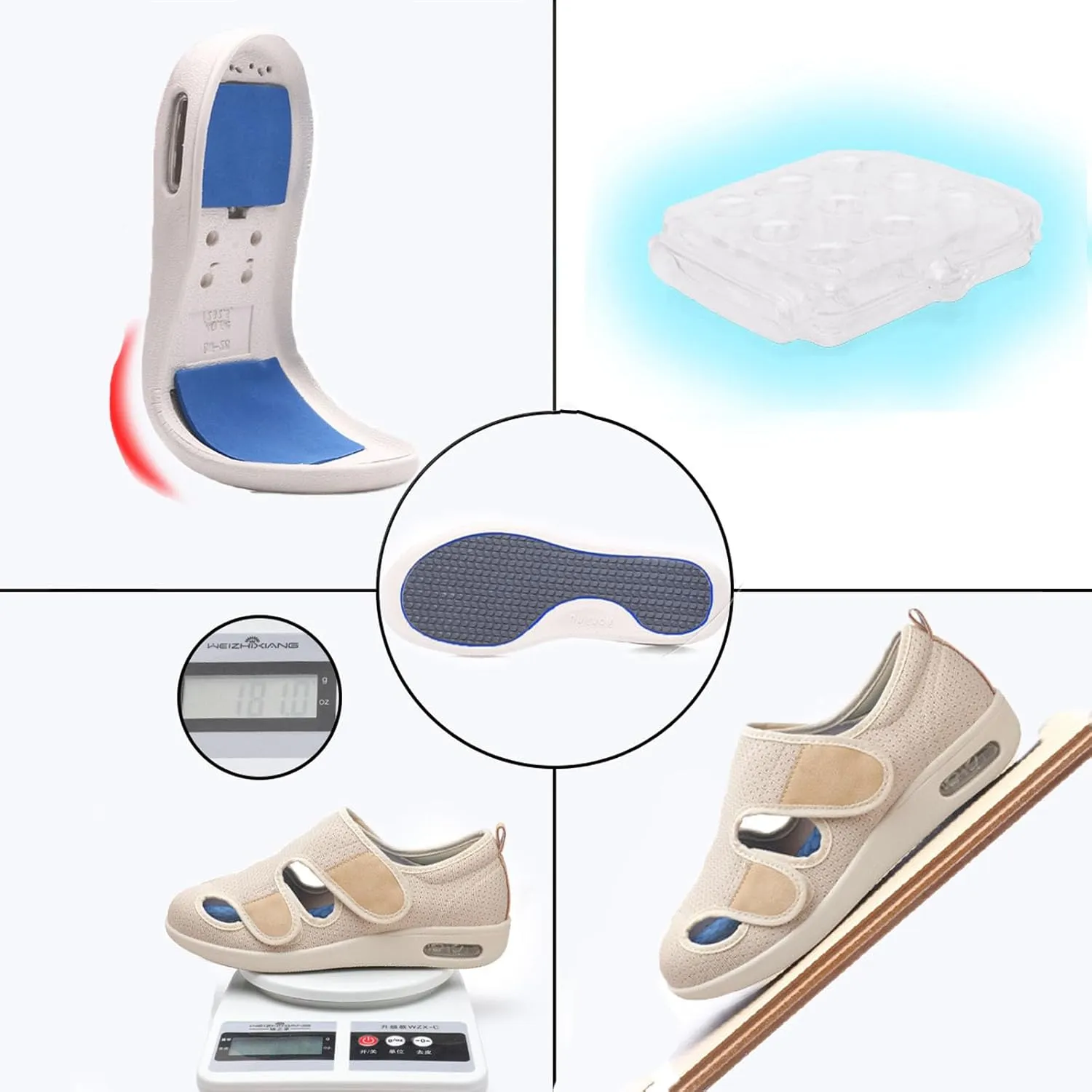 bumuam Women Slip On Shoes with Arch Support,Adjustable Closure Breathable Lightweight Width Non Slip Air Cushion Sneakers for Swollen Feet Edema