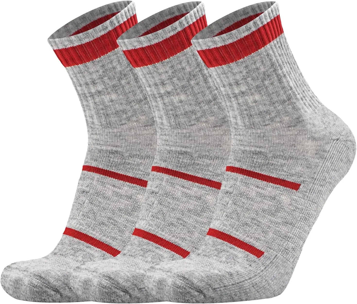 Busy Socks 3 Pack Men's Merino Wool Running Quarter Socks Womens Ankle Thick Cushioned Athletic Socks for Hiking Walking