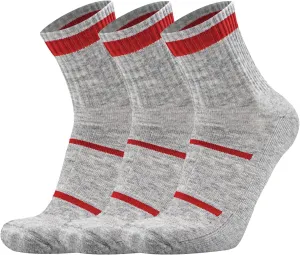 Busy Socks 3 Pack Men's Merino Wool Running Quarter Socks Womens Ankle Thick Cushioned Athletic Socks for Hiking Walking