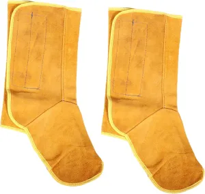 Cabilock 1 Pair Cowhide Welding Foot Protectors Leather Protective Covers for Welding Work Easy to Wear Remove for Home Factory Use