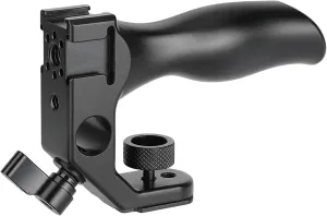 CAMVATE Aluminum Top Handgrip with Handle Seat 1/4" Thumbscrew Lock & Built-in 15mm Rod Clamp & Triple Shoe Mount Adapters - 2956