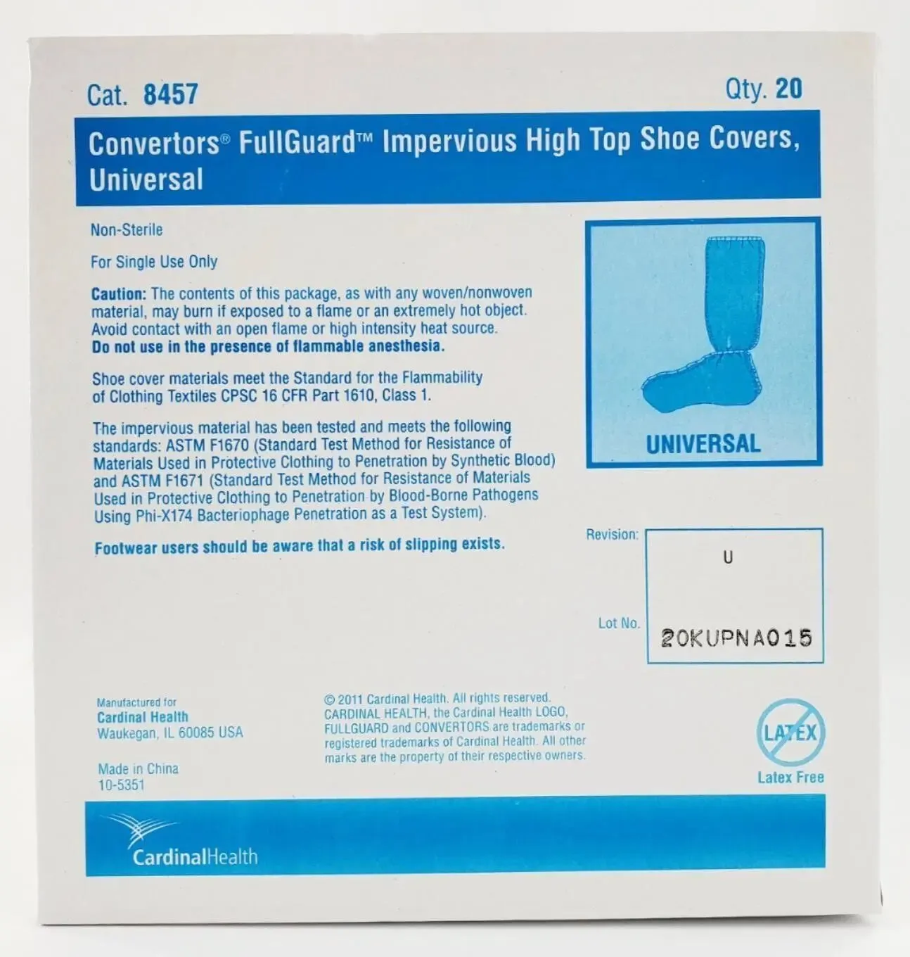 Cardinal Health 8457 Universal Full Guard Improvision High Top Shoe Covers