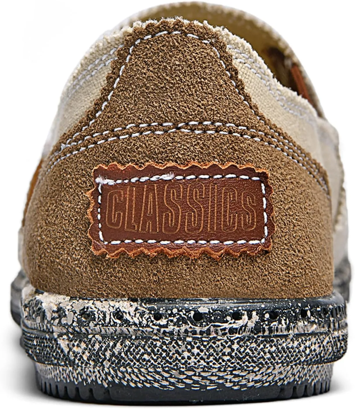 CASMAG Men's Casual Cloth Shoes Canvas Slip on Loafers Leisure Vintage Flat Boat Shoes