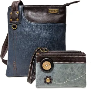Chala Small Crossbody Phone Purse | SOFT Vegan Leather SWING Bag in Navy Blue Color (Navy Handbag Only   Indigo Wallet Gift)