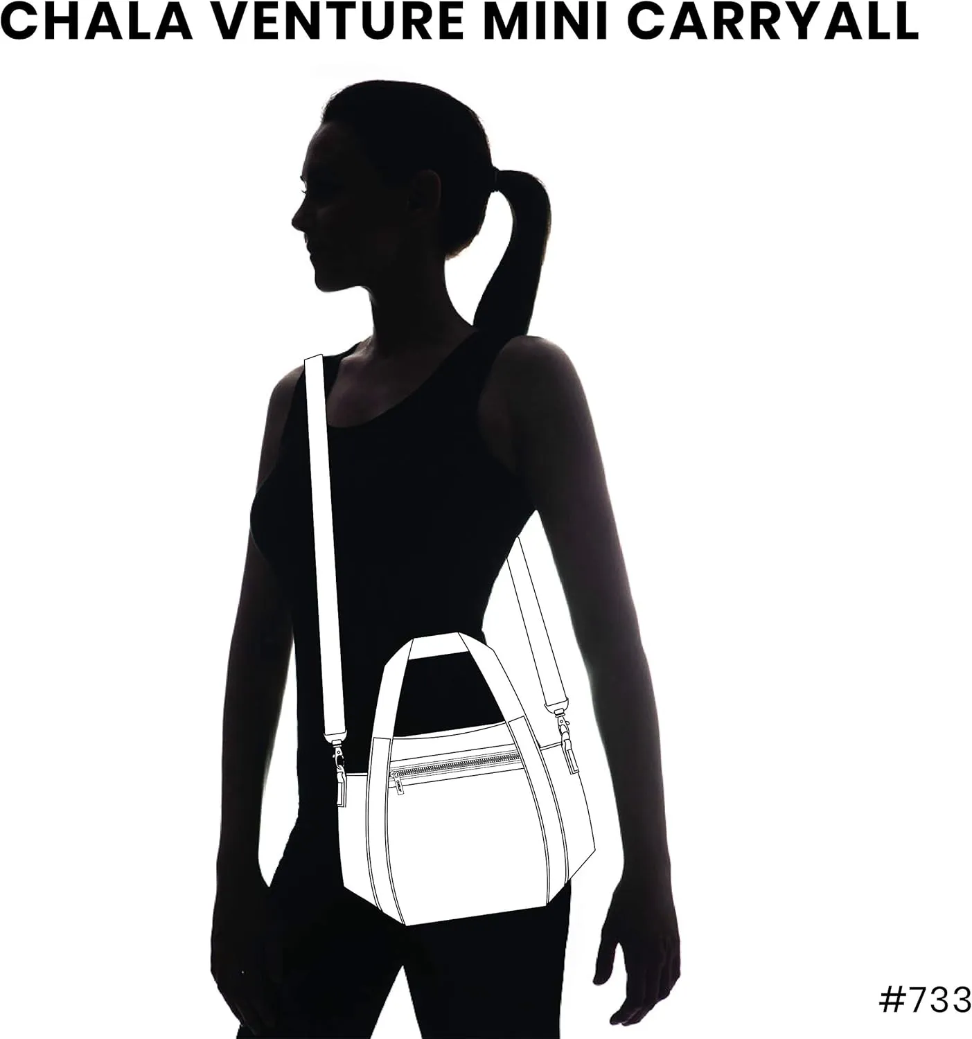 CHALA Venture Mini Carryall - RFID Protected Nylon Bag with Adjustable Crossbody Strap