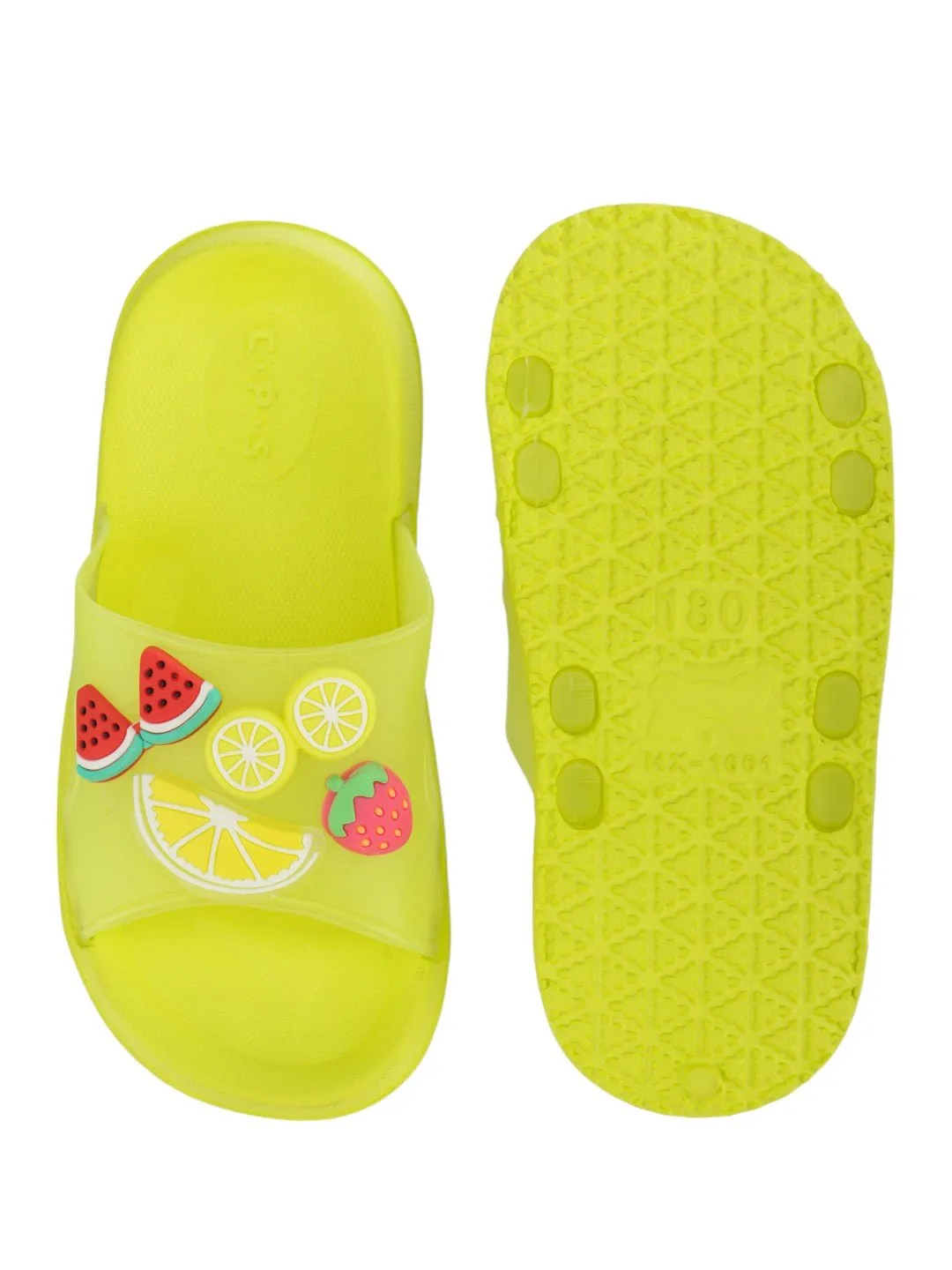 Charming Fruity Charms with Lemon, Watermelon & Strawberry Accents for Girls- Green