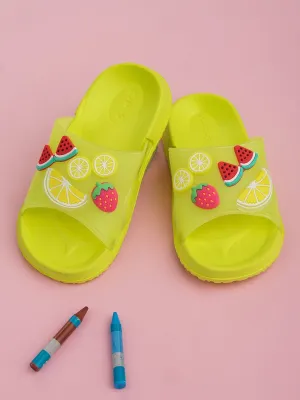Charming Fruity Charms with Lemon, Watermelon & Strawberry Accents for Girls- Green