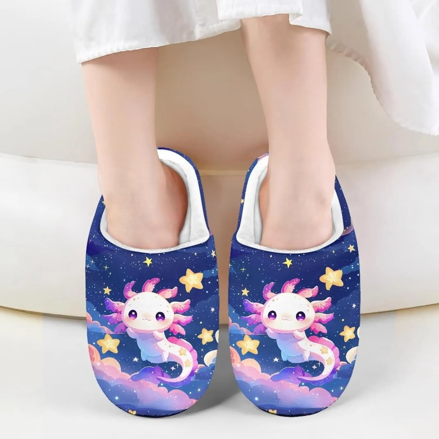 Children's Plush Slippers Fuzzy House Non-Slip Home Warm Slipper Indoor Soft Shoes with Slide-in for Winter Bedroom