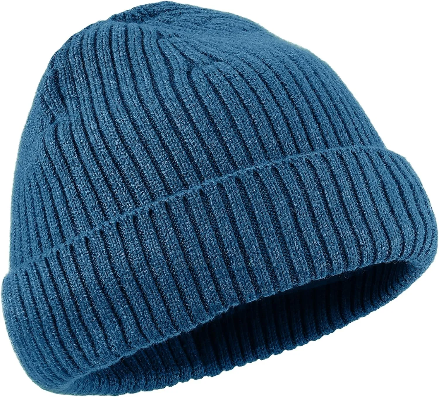 Clakllie Trawler Beanie for Women Men Roll-up Edge Skullcap Soft Warm Fisherman Watch Caps Cuffed Swag Knitted Hat