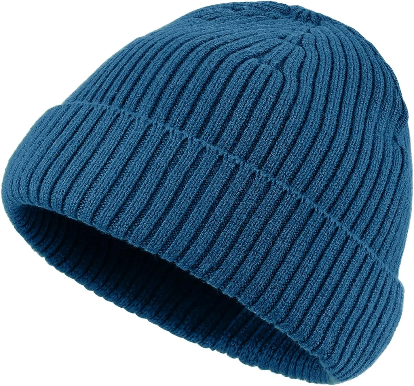 Clakllie Trawler Beanie for Women Men Roll-up Edge Skullcap Soft Warm Fisherman Watch Caps Cuffed Swag Knitted Hat
