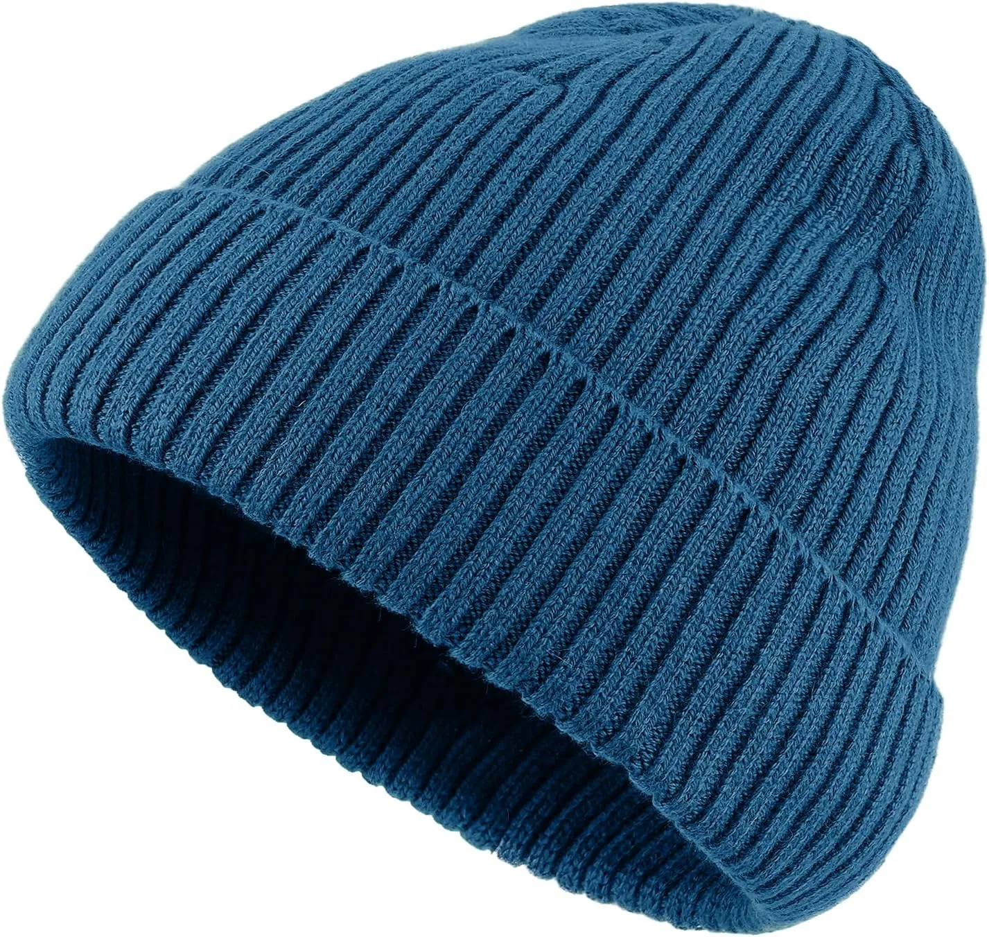 Clakllie Trawler Beanie for Women Men Roll-up Edge Skullcap Soft Warm Fisherman Watch Caps Cuffed Swag Knitted Hat