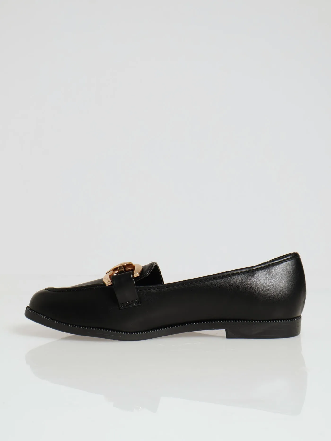 Classic Loafer With Heart Trim - Black