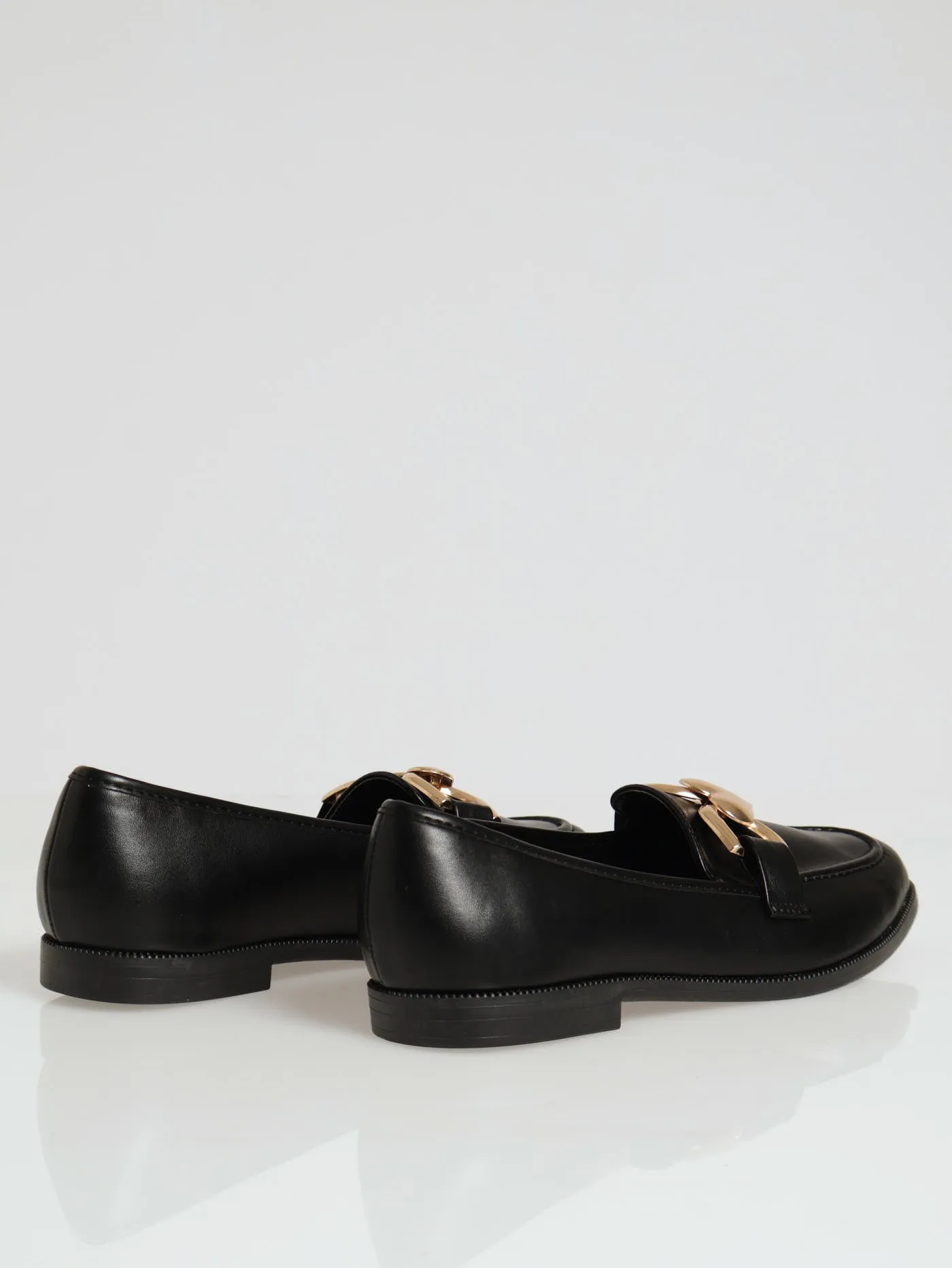 Classic Loafer With Heart Trim - Black