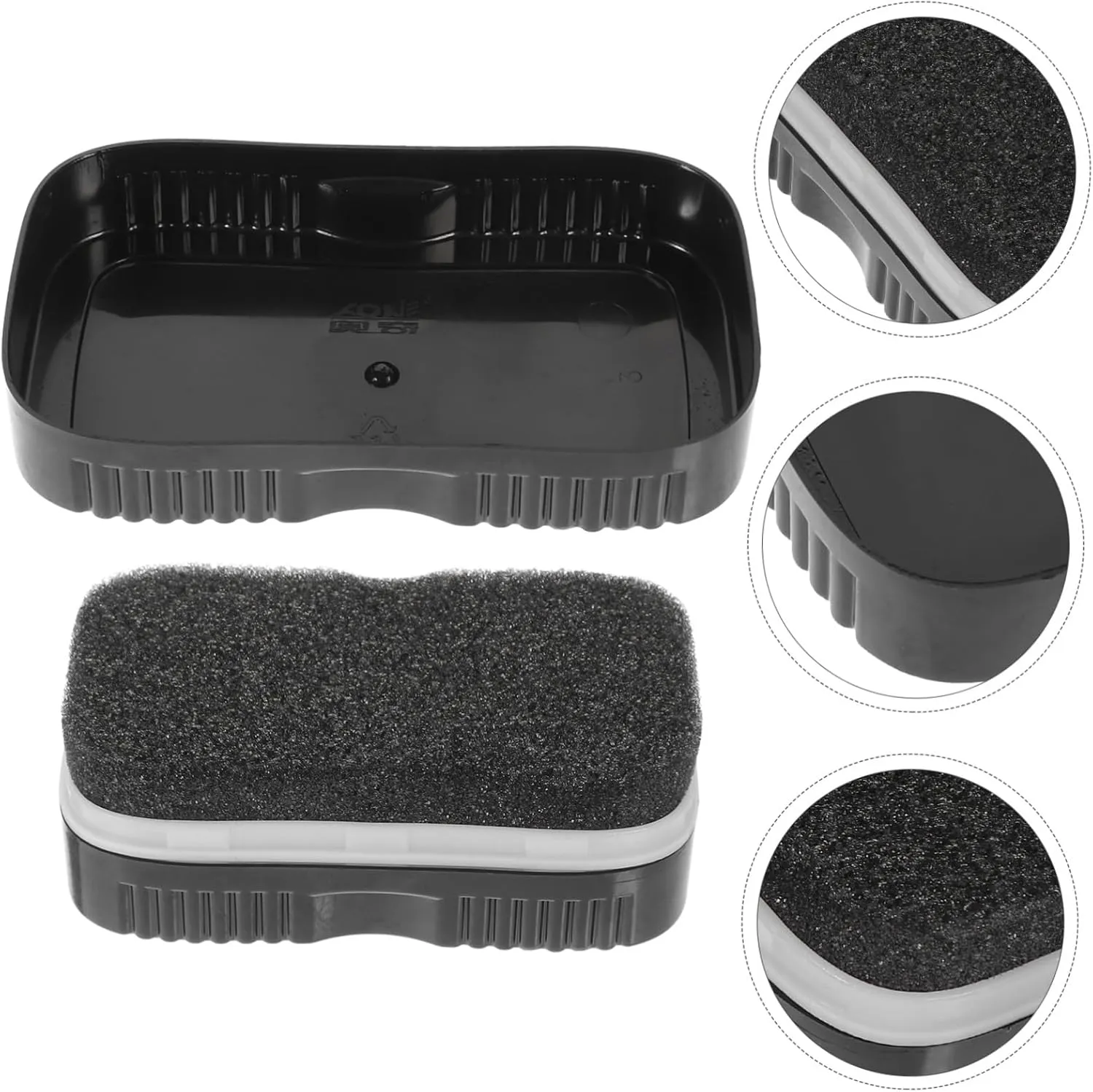 CLISPEED 1 Pair Double Sided Shoe Polish Sponge Brush High Density for Leather Shoes Handbags Sofas Durable Soft Sponge with Cover Random Color Random Color