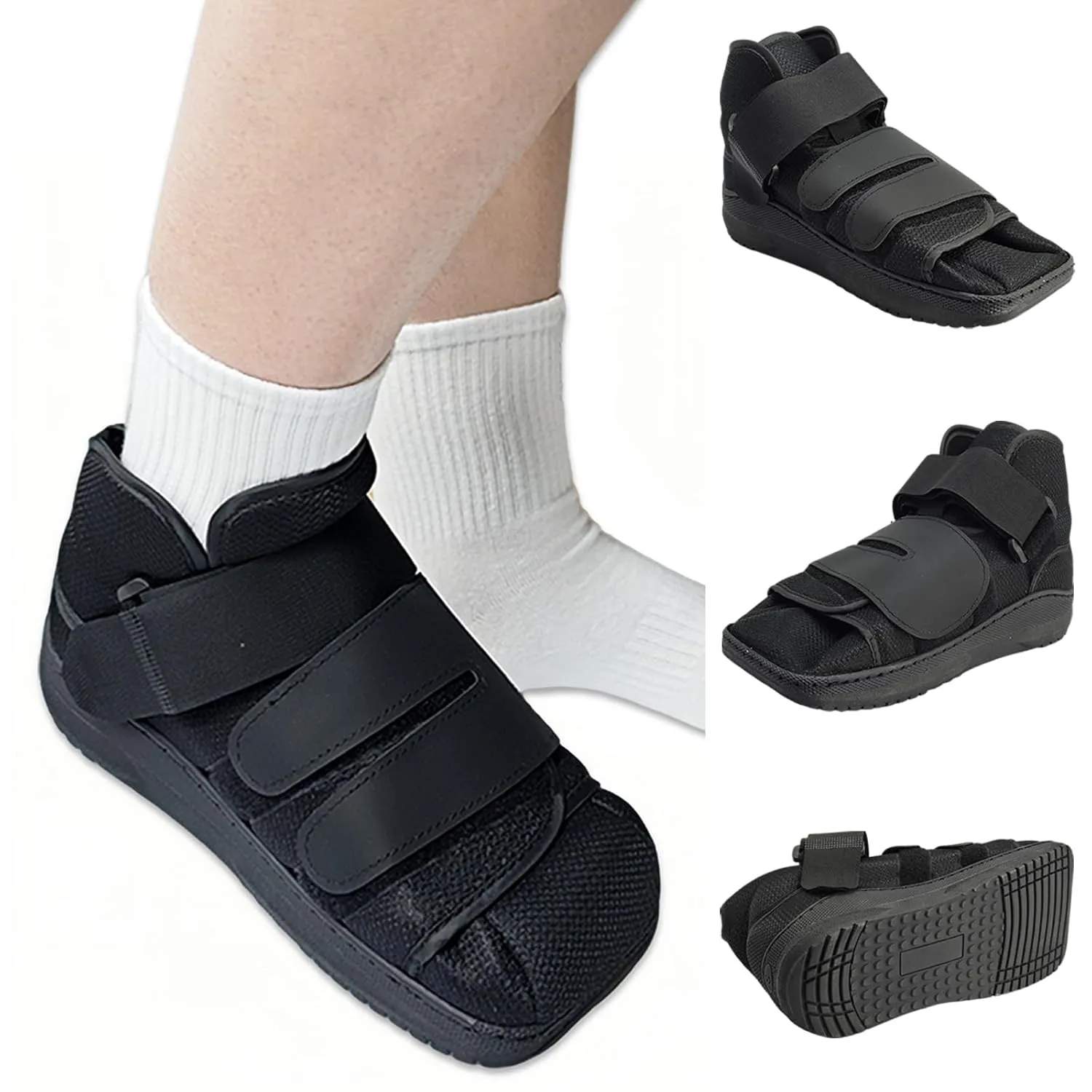 Closed Toe Post Op Walking Shoe - Lightweight Orthopedic Foot Boot with Hard Sole for Broken Toe, Metatarsal Stress Fractures, Bunion Surgery, and Broken Foot Support for Men & Women (L)