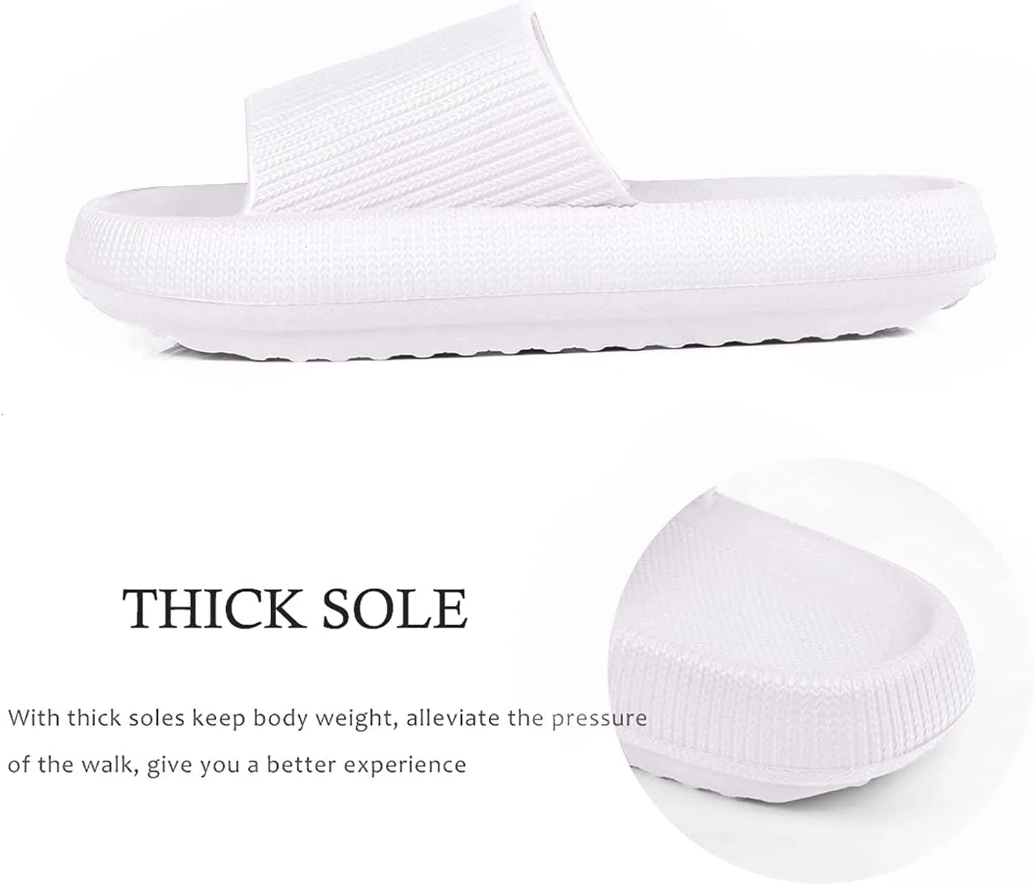 Cloud Slippers for Women and Men Non Slip Super Puffy Comfy Soft Thick Soled Cloud House Slides Sandals Non-Slip Quick Drain Hole Slippers Open Toe Bathroom Shoes