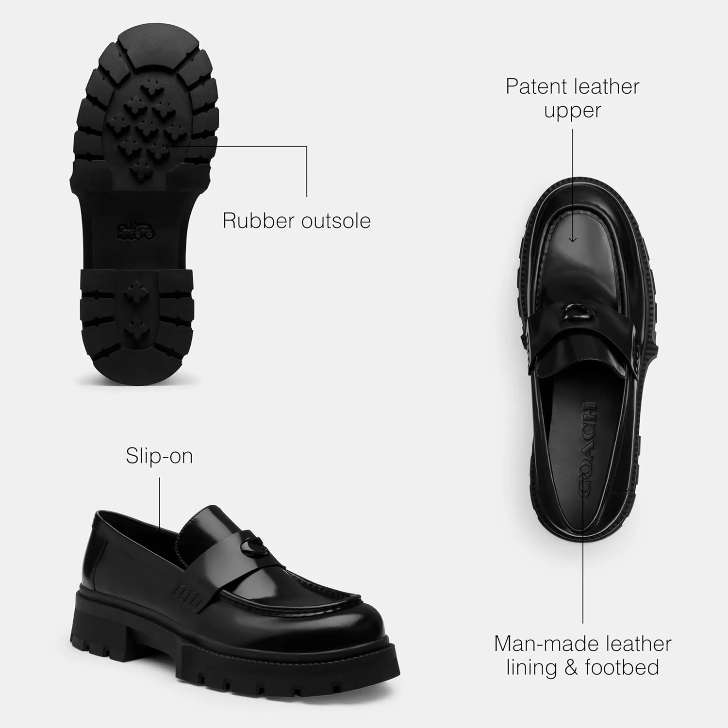 Coach Men's Patent Platform Loafer