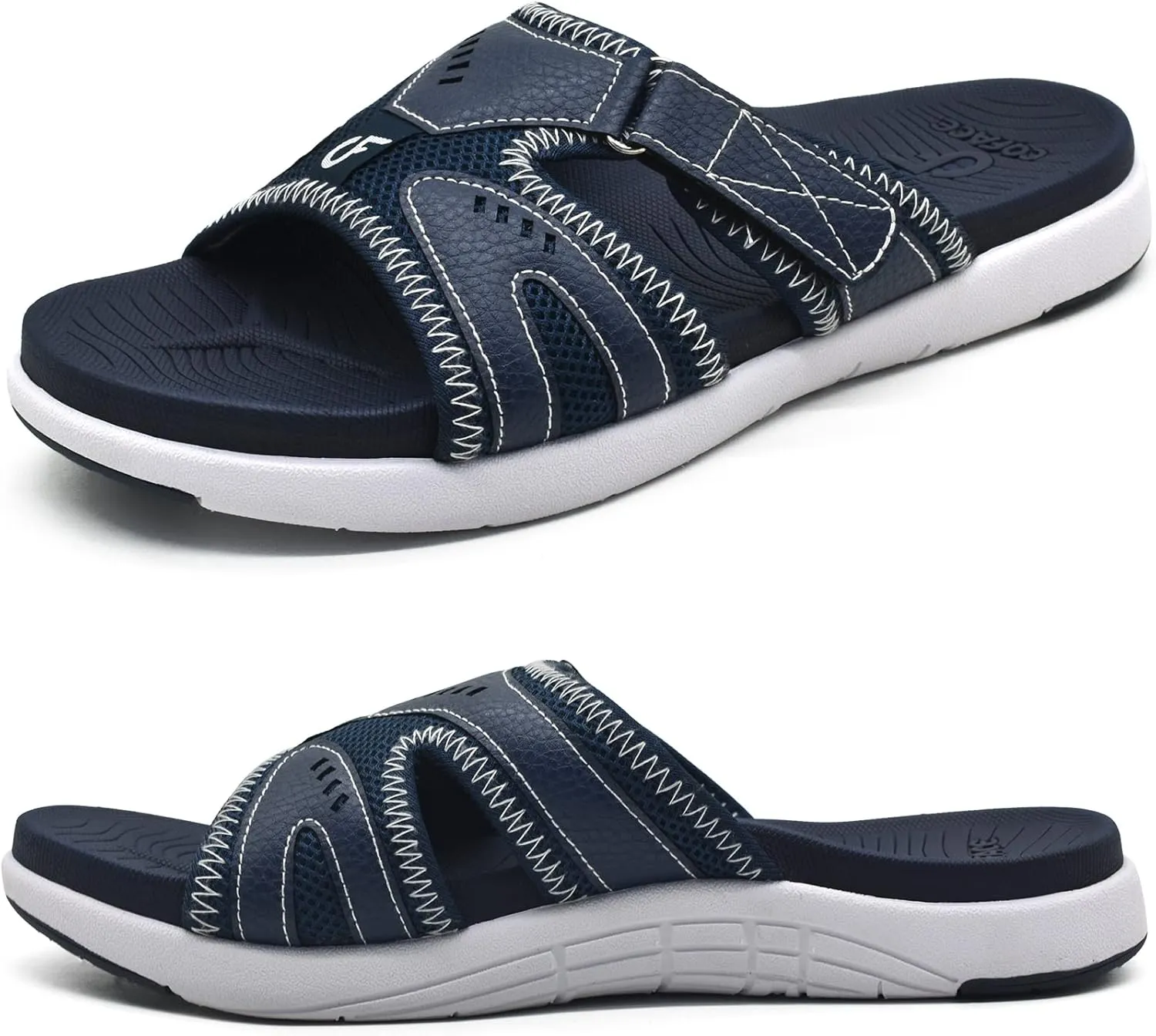 COFACE Mens Sport Recovery Sandals Plantar Fasciitis Soft Cushion Lightweight Orthotic Slides for Men