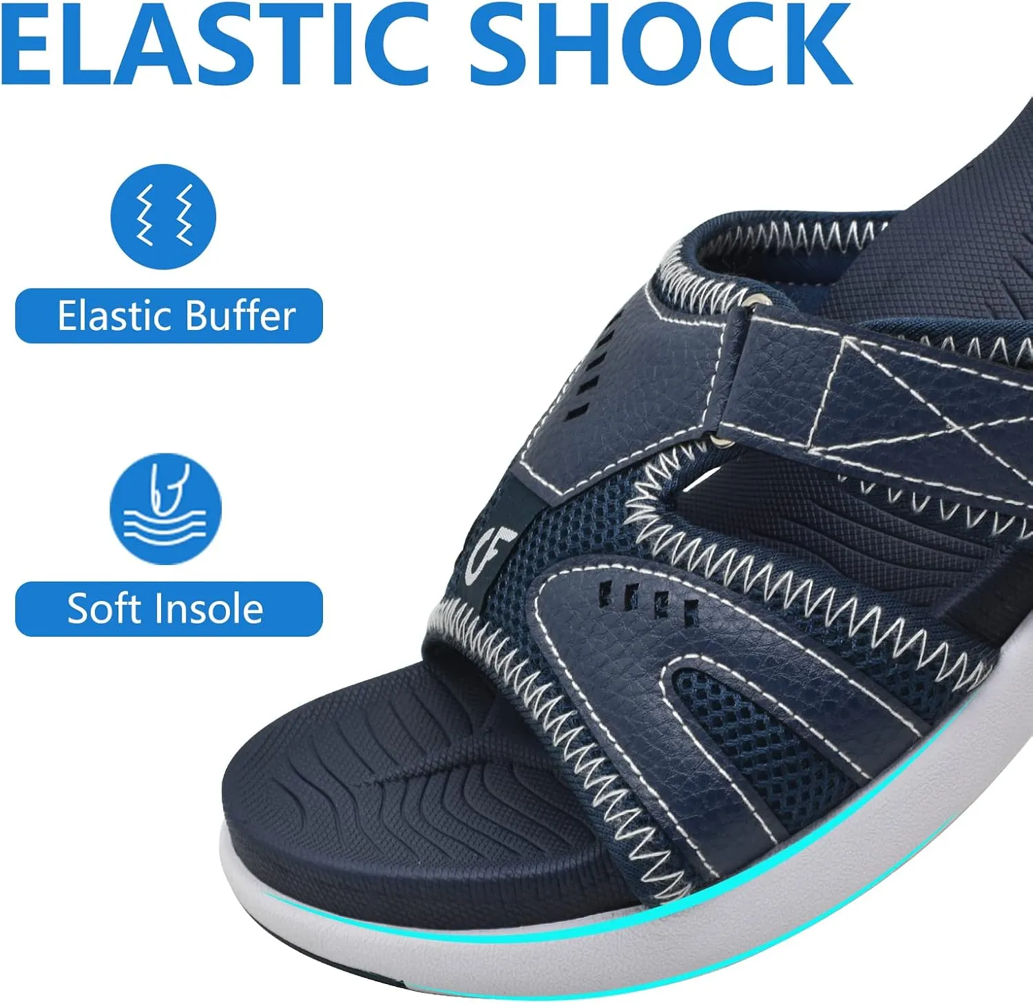 COFACE Mens Sport Recovery Sandals Plantar Fasciitis Soft Cushion Lightweight Orthotic Slides for Men