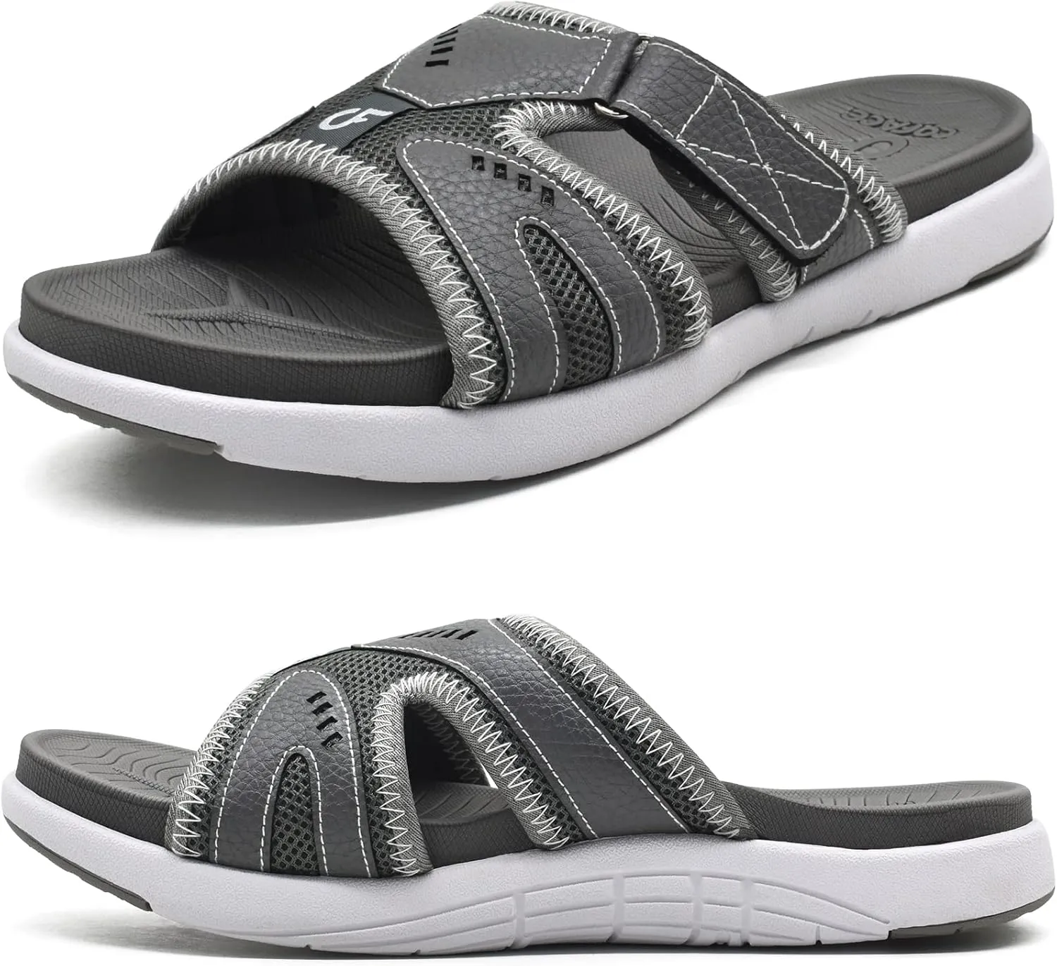COFACE Mens Sport Recovery Sandals Plantar Fasciitis Soft Cushion Lightweight Orthotic Slides for Men