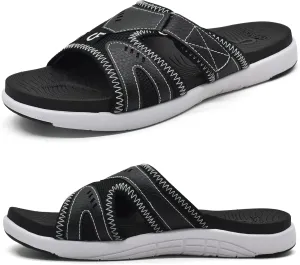 COFACE Mens Sport Recovery Sandals Plantar Fasciitis Soft Cushion Lightweight Orthotic Slides for Men