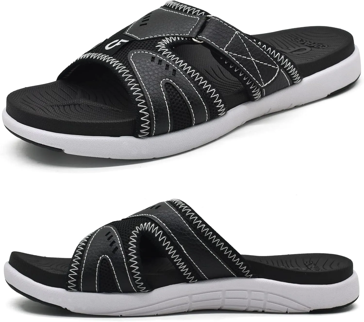 COFACE Mens Sport Recovery Sandals Plantar Fasciitis Soft Cushion Lightweight Orthotic Slides for Men