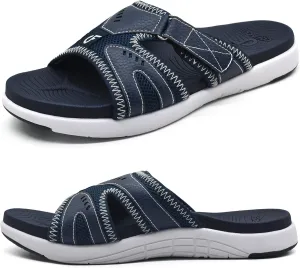 COFACE Mens Sport Recovery Sandals Plantar Fasciitis Soft Cushion Lightweight Orthotic Slides for Men