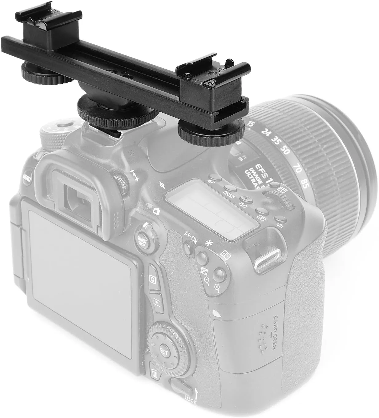Cold Shoe Extension Bracket Dual Camera Mount, ChromLives Straight Bar Mount Dual Flash Bracket Compatible with Nikon Canon Sony Olympus DSLR Camera Camcorder DV Flash