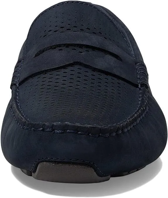 Cole Haan Mens Grand Laser Penny Driver Loafer Navy Ink Nubuck/Pavement C37215