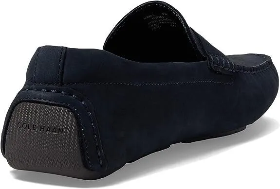 Cole Haan Mens Grand Laser Penny Driver Loafer Navy Ink Nubuck/Pavement C37215