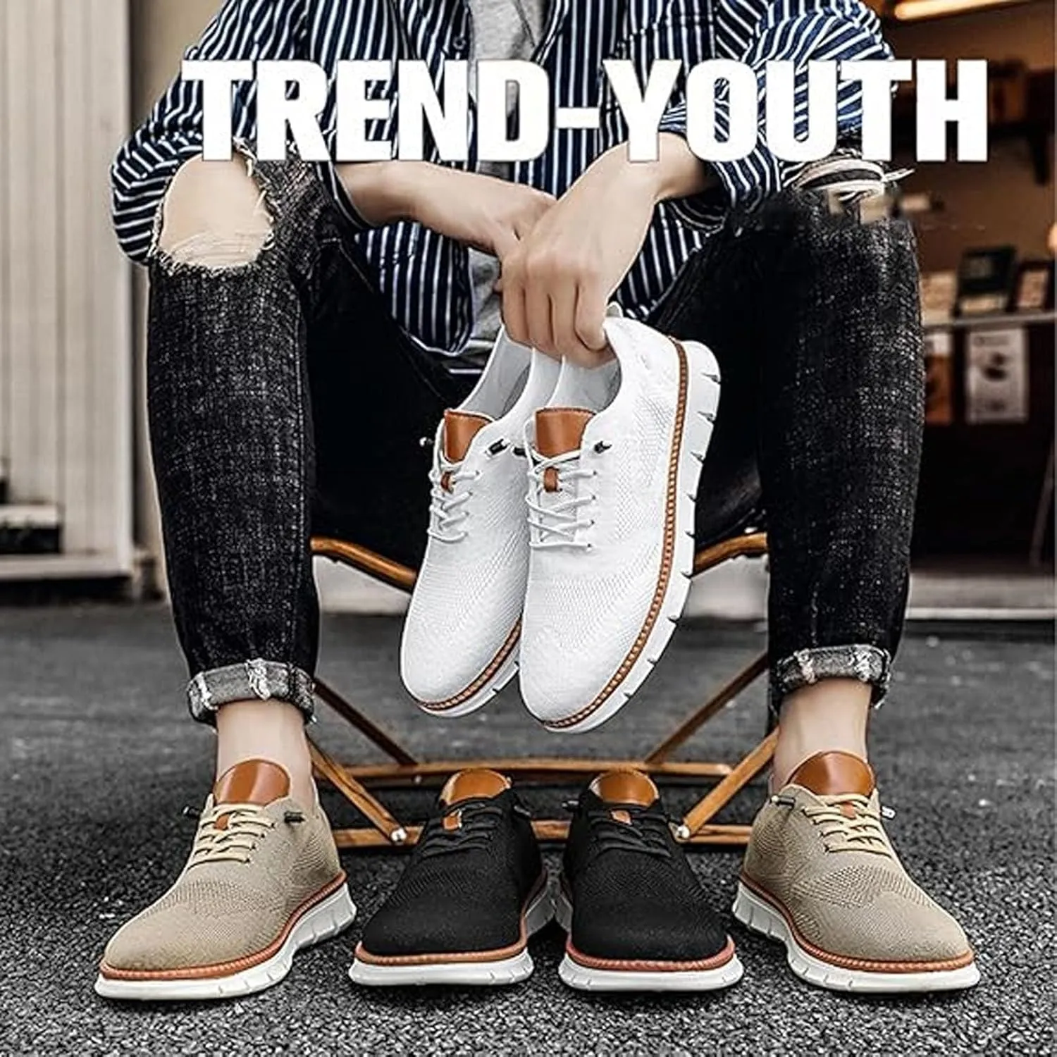 Comfofeet Ultra Comfortable Orthopedic Shoes, Men's Casual Fashion Walking Mesh Sneakers with Light and Soft Sole