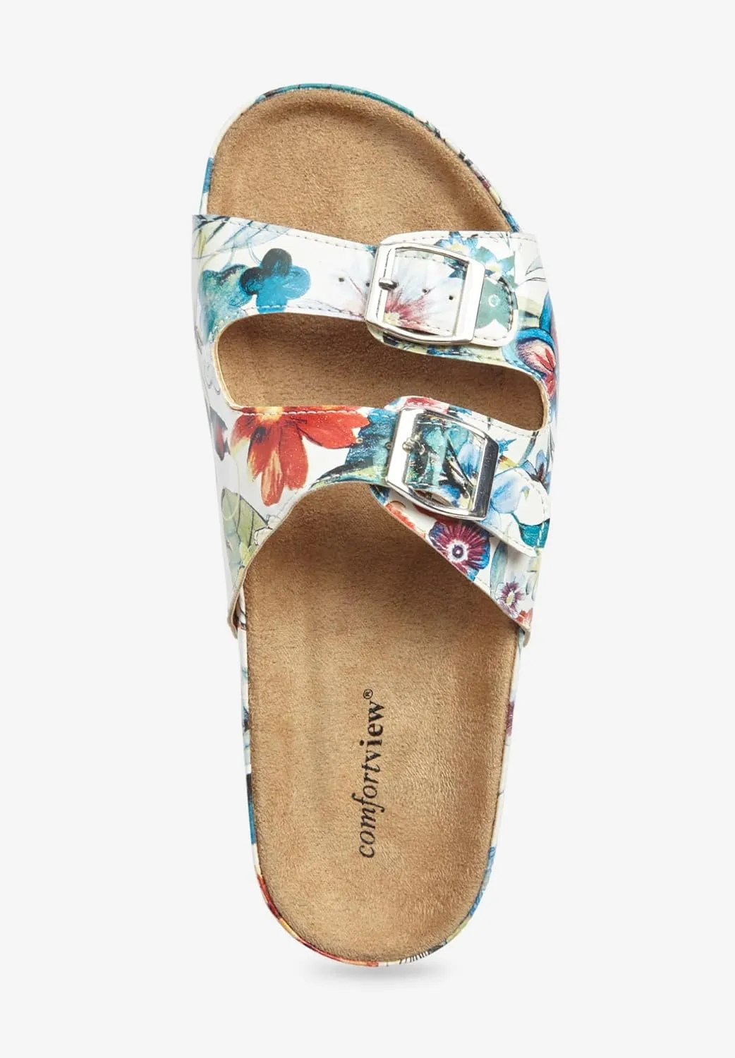 Comfortview Women's Wide Width The Maxi Footbed Sandal