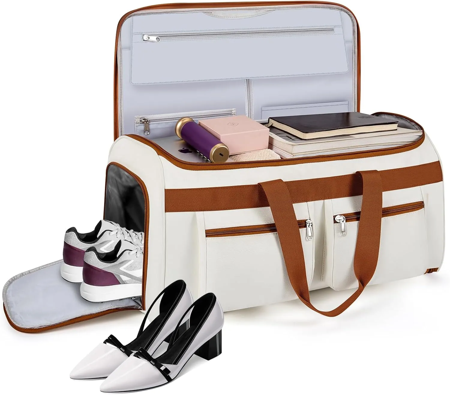 Convertible Garment Duffel Bags for Travel - Carry on Garment Duffle with Toiletry Bag Storage Bag Large Travel Duffel Bag 2 in 1 Hanging Suit Bag Weekender Bag for Men Women 3pcs Set
