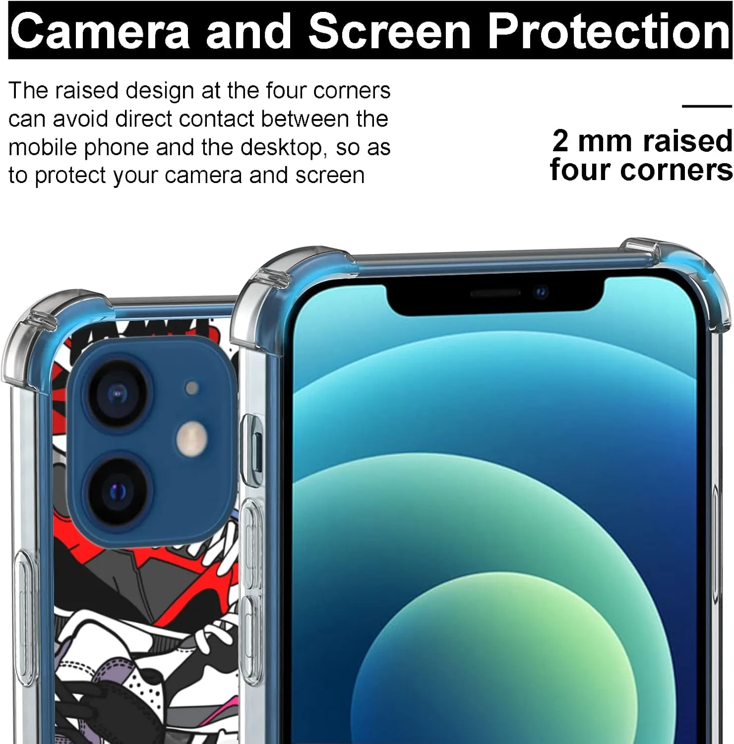 Cool Shoe Clear Phone Case for iPhone 12 and iPhone 12 Pro Case for Teen Boys Men Kids Boys - 6.1 Inch